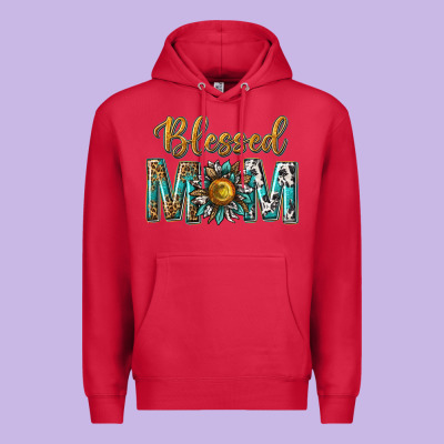 Western Blessed Mom With Sunflower Premium Hoodie Designed By Texasbilliewilder