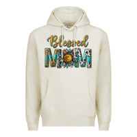 Oatmeal Heather western blessed mom with sunflower Premium Hoodie - texasbilliewilder
