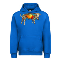 Cobalt charolais bull with desert and leopard Urban Hoodie - RanaPortraitStore
