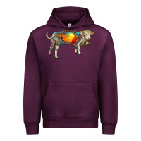 Mauve Wine charolais bull with desert and leopard Urban Hoodie - RanaPortraitStore