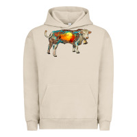 Pigment French Oak charolais bull with desert and leopard Urban Hoodie - RanaPortraitStore