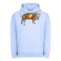 Pigment Grape Ice charolais bull with desert and leopard Urban Hoodie - RanaPortraitStore