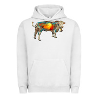 Pigment Lunar Rock charolais bull with desert and leopard Urban Hoodie - RanaPortraitStore