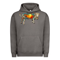 Pigment Tornado charolais bull with desert and leopard Urban Hoodie - RanaPortraitStore