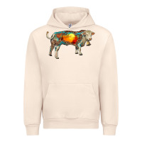 Sandshell charolais bull with desert and leopard Urban Hoodie - RanaPortraitStore