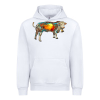 White charolais bull with desert and leopard Urban Hoodie - RanaPortraitStore