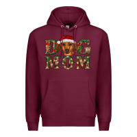 Burgundy christmas dog mom dachshund Premium Hoodie - RanaPortraitStore