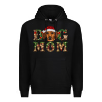 Black christmas dog mom dachshund Premium Hoodie - RanaPortraitStore
