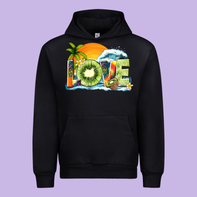 Love Kiwi Summer Urban Hoodie Designed By Texasbilliewilder