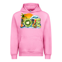 Fuchsia Pink love kiwi summer Urban Hoodie - texasbilliewilder