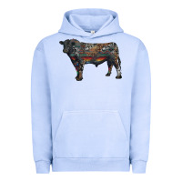 Pigment Grape Ice black angus bull with western patterns Urban Hoodie - RanaPortraitStore