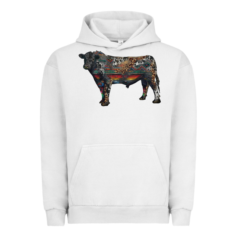 Black Angus Bull With Western Patterns Urban Hoodie by RanaPortraitStore | Teevron