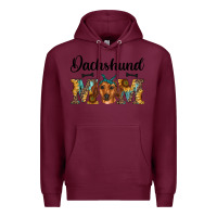 Burgundy western dachshund mom Premium Hoodie - RanaPortraitStore