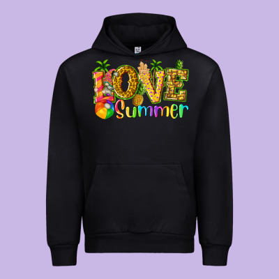 Love Summer With Pineapple Urban Hoodie Designed By Texasbilliewilder