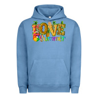 Pigment Pebble Blue love summer with pineapple Urban Hoodie - texasbilliewilder