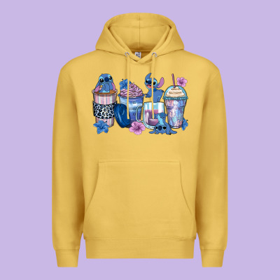 Stitch Coffee Cups Premium Hoodie Designed By Zillion Design Studio