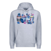 Heather Grey stitch coffee cups Premium Hoodie - Zillion Design Studio