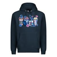 Navy stitch coffee cups Premium Hoodie - Zillion Design Studio