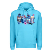 Ocean Blue stitch coffee cups Premium Hoodie - Zillion Design Studio