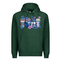 Sports Green stitch coffee cups Premium Hoodie - Zillion Design Studio