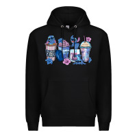 Black stitch coffee cups Premium Hoodie - Zillion Design Studio