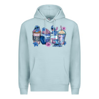 Blue Mist stitch coffee cups Premium Hoodie - Zillion Design Studio