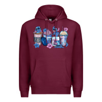 Burgundy stitch coffee cups Premium Hoodie - Zillion Design Studio