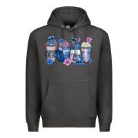 Charcoal Heather stitch coffee cups Premium Hoodie - Zillion Design Studio