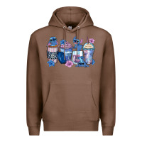Chestnut stitch coffee cups Premium Hoodie - Zillion Design Studio