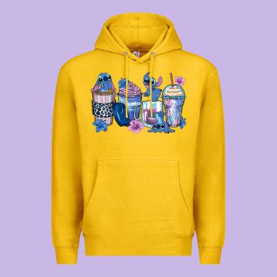 Stitch Coffee Cups Premium Hoodie Designed By Zillion Design Studio