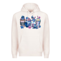 Pale Pink stitch coffee cups Premium Hoodie - Zillion Design Studio