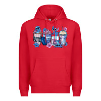 Red stitch coffee cups Premium Hoodie - Zillion Design Studio
