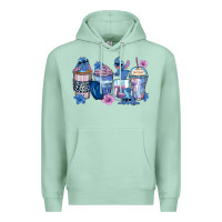 Seafoam stitch coffee cups Premium Hoodie - Zillion Design Studio