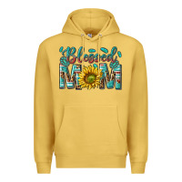 Antique Gold western blessed mom with sunflower Premium Hoodie - texasbilliewilder