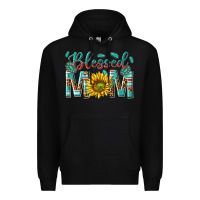 Black western blessed mom with sunflower Premium Hoodie - texasbilliewilder