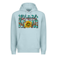 Blue Mist western blessed mom with sunflower Premium Hoodie - texasbilliewilder