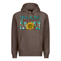 Coffee western blessed mom with sunflower Premium Hoodie - texasbilliewilder