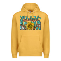 Mustard western blessed mom with sunflower Premium Hoodie - texasbilliewilder