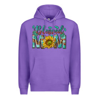 Purple western blessed mom with sunflower Premium Hoodie - texasbilliewilder