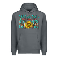 Rock western blessed mom with sunflower Premium Hoodie - texasbilliewilder