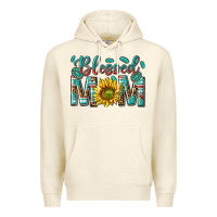 Sandshell western blessed mom with sunflower Premium Hoodie - texasbilliewilder