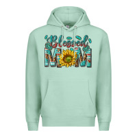 Seafoam western blessed mom with sunflower Premium Hoodie - texasbilliewilder