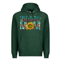 Sports Green western blessed mom with sunflower Premium Hoodie - texasbilliewilder