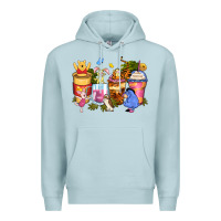 Blue Mist cartoon characters coffee cups Premium Hoodie - Zillion Design Studio