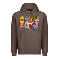 Coffee cartoon characters coffee cups Premium Hoodie - Zillion Design Studio