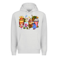 Dove Grey cartoon characters coffee cups Premium Hoodie - Zillion Design Studio