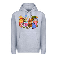 Heather Grey cartoon characters coffee cups Premium Hoodie - Zillion Design Studio