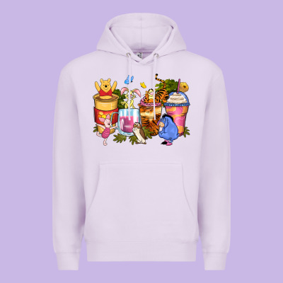 Cartoon Characters Coffee Cups Premium Hoodie Designed By Zillion Design Studio