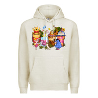 Oatmeal Heather cartoon characters coffee cups Premium Hoodie - Zillion Design Studio