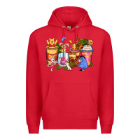 Red cartoon characters coffee cups Premium Hoodie - Zillion Design Studio